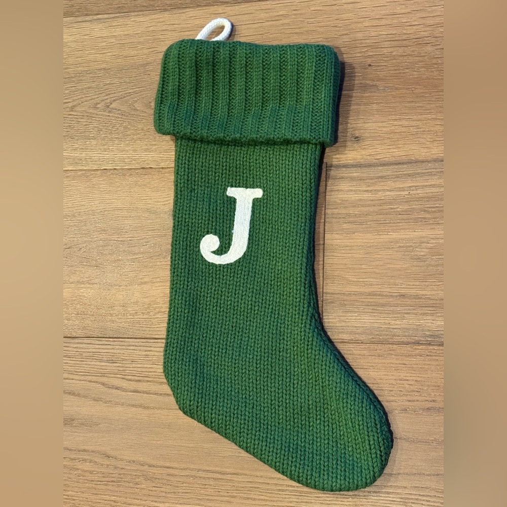 Wondershop “J” Full Size Green Stocking